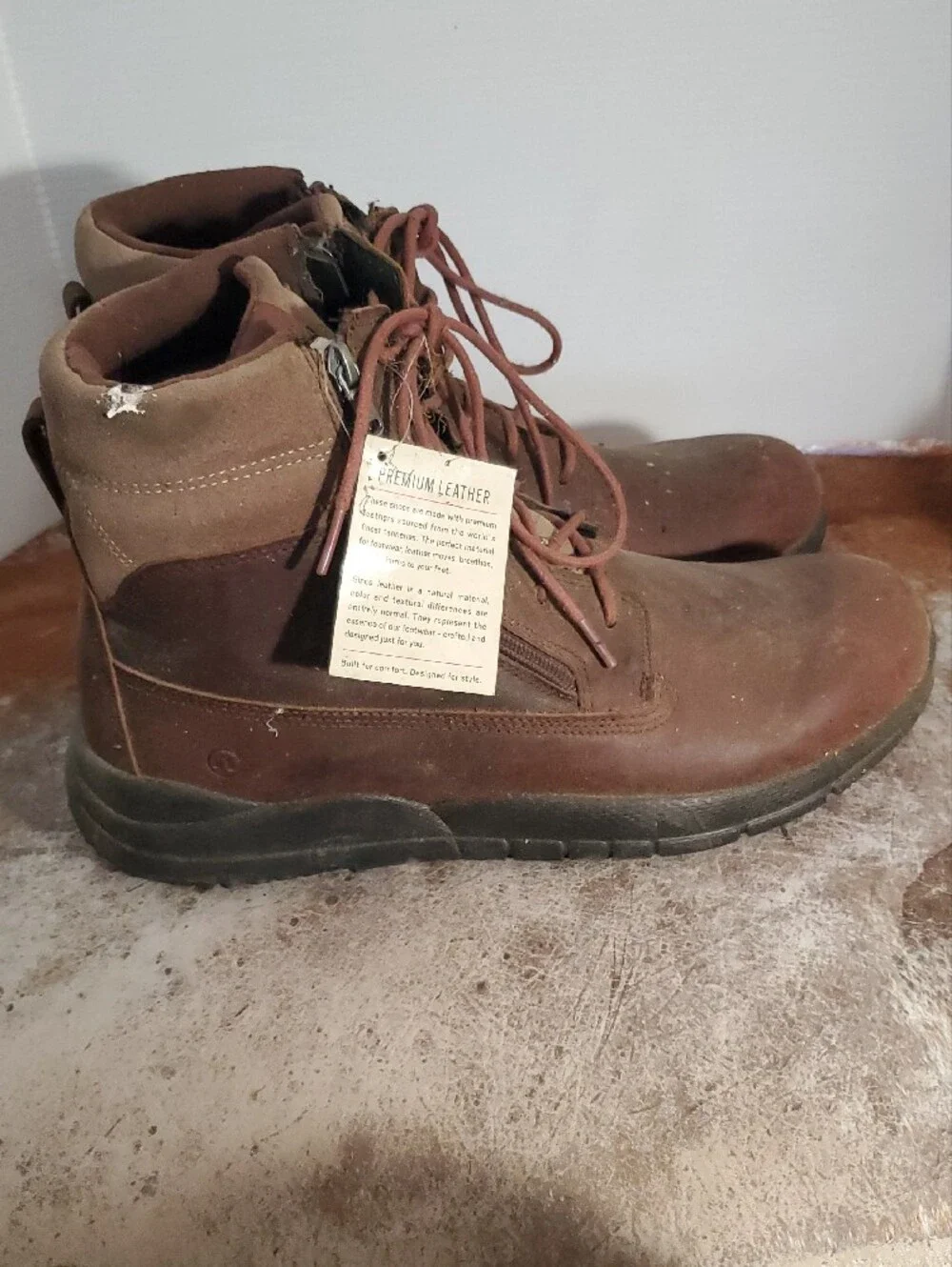 Men's Brown Lace-Up Work Boots - Classic Outdoor Style
